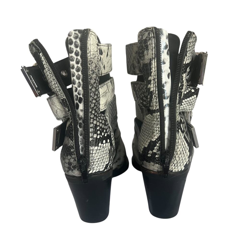 Jeffrey Campbell Caceres Buckle Snake Embossed Ankle Boots Size 6.5 - Picture 6 of 15